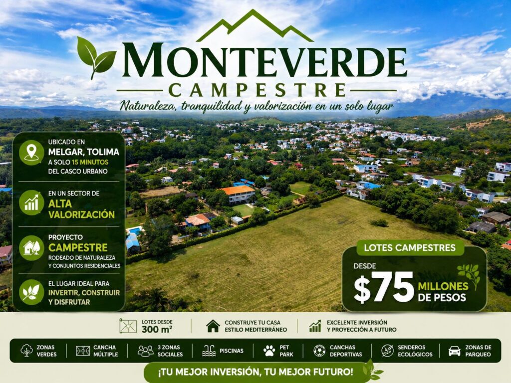 MONTEVERDE CAMPESTRE – Invierte y construye en un entorno natural en Melgar